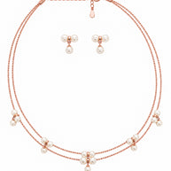 Rose Pearl Blossom Necklace in 92.5 Silver