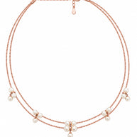 Rose Pearl Blossom Necklace in 92.5 Silver