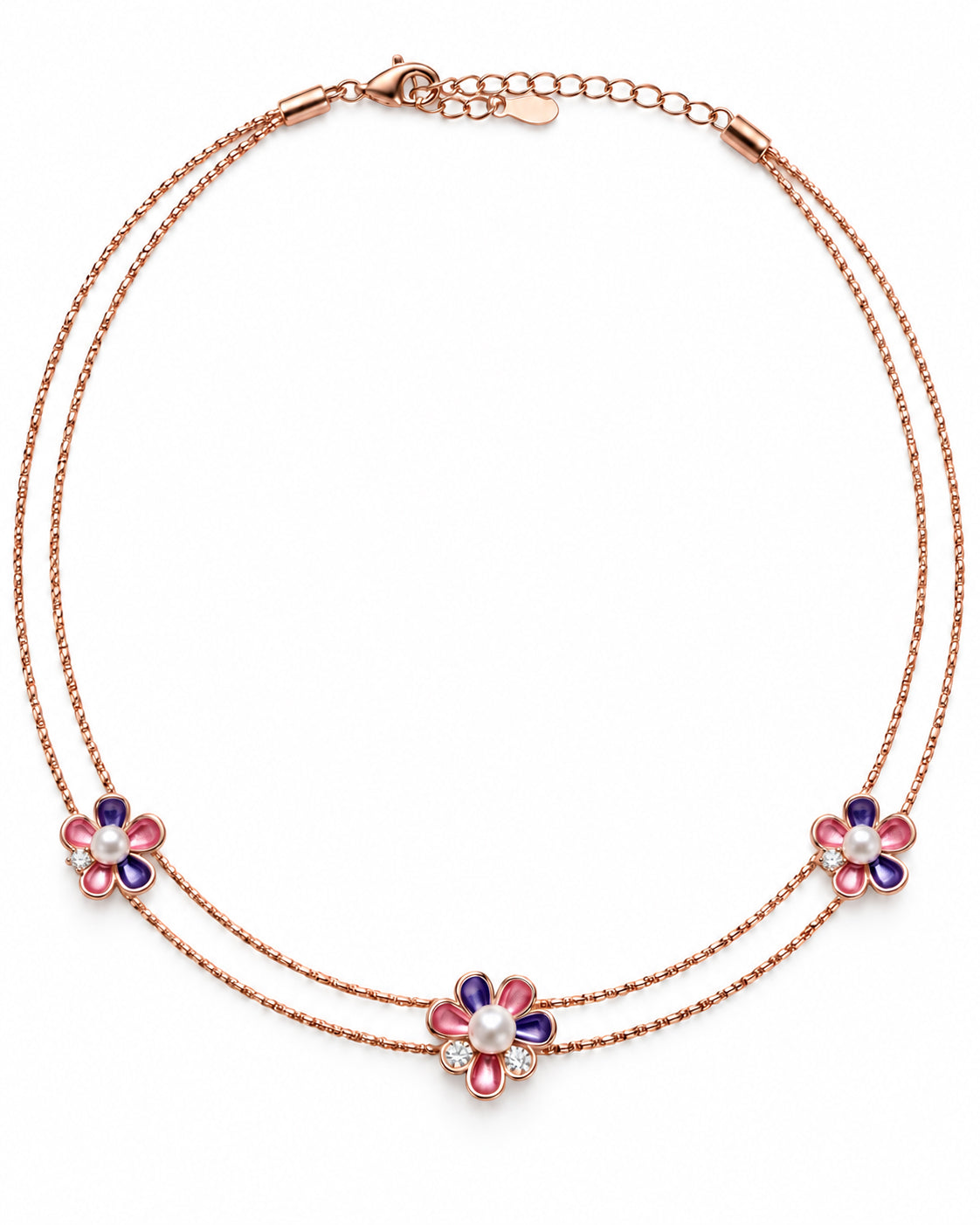 Purple Green Butterfly Necklace in 92.5 Silver