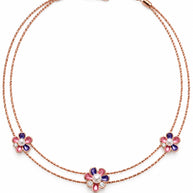 Purple Green Butterfly Necklace in 92.5 Silver