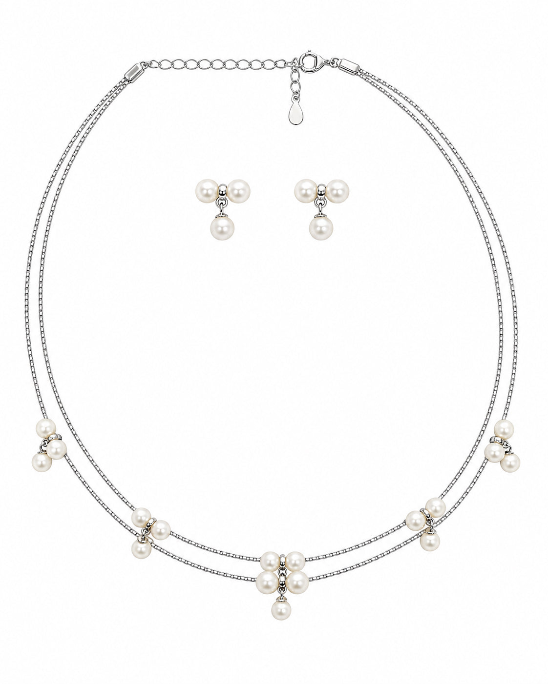 Pearl Blossom Grace Necklace in 92.5 Silver