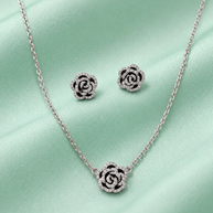 Rose Elegance Pendant Set in 92.5 Silver
