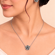 Rose Elegance Pendant Set in 92.5 Silver