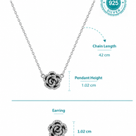 Rose Elegance Pendant Set in 92.5 Silver