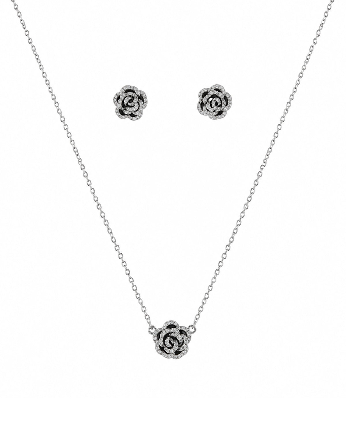 Rose Elegance Pendant Set in 92.5 Silver
