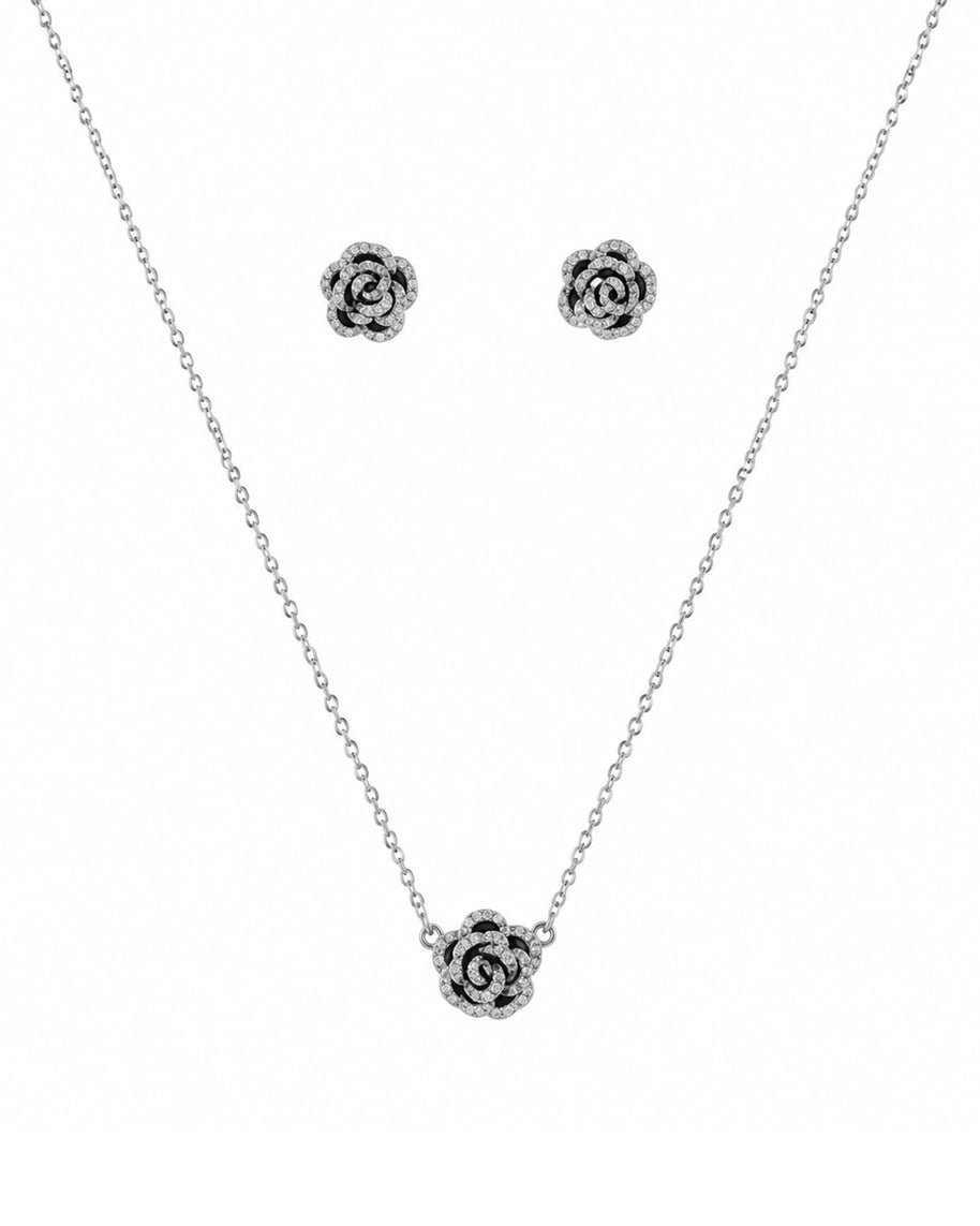 Rose Elegance Pendant Set in 92.5 Silver