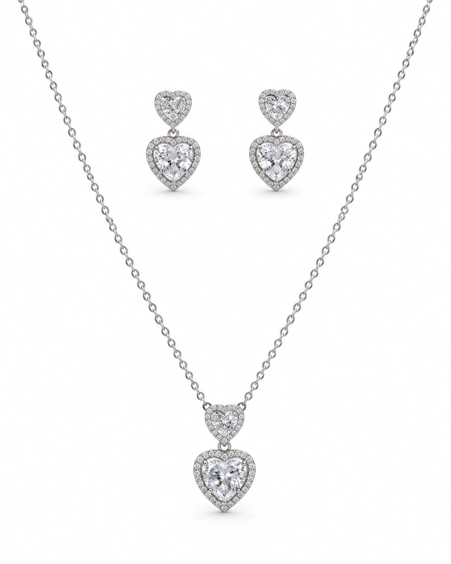 Heartfelt Charm Pendant Set in 92.5 Silver