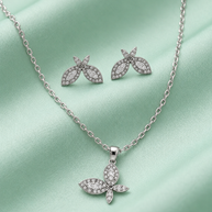 Fluttering Grace Pendant Set in 92.5 Silver