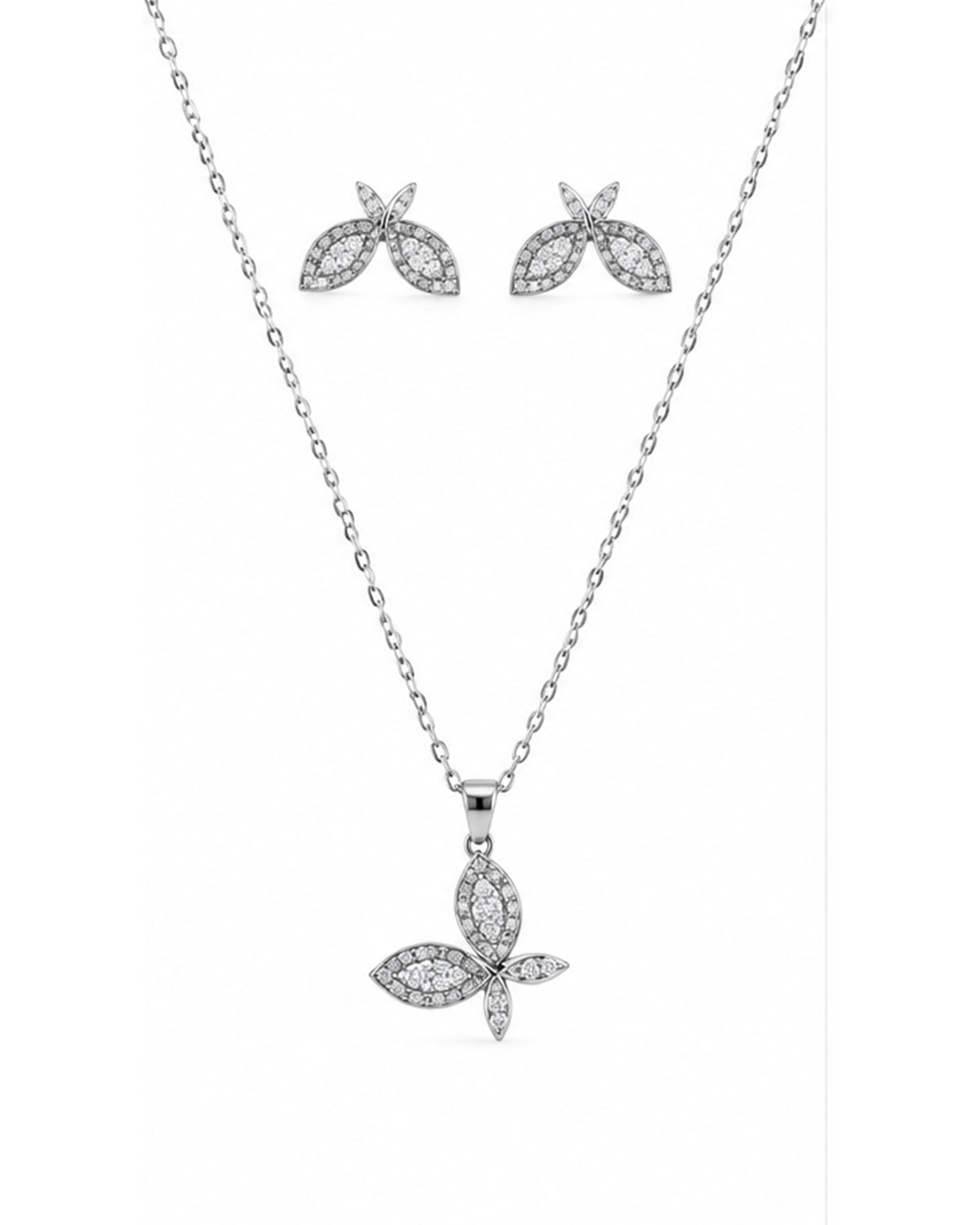 Fluttering Grace Pendant Set in 92.5 Silver