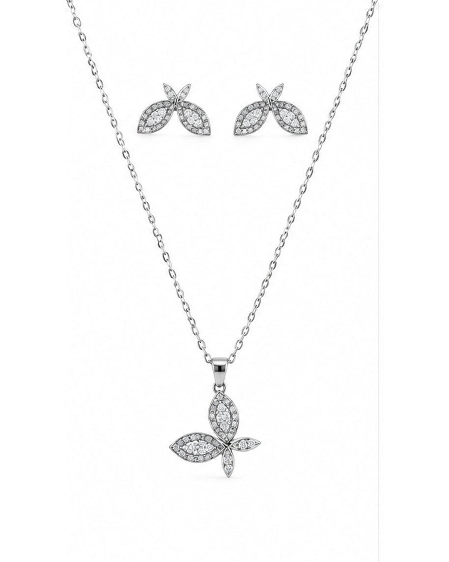 Fluttering Grace Pendant Set in 92.5 Silver