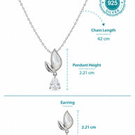 Floral Sparkle Pendant Set in 92.5 Silver