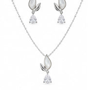Floral Sparkle Pendant Set in 92.5 Silver