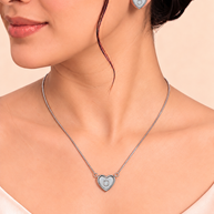Pearl Heart Pendant Set in 92.5 Silver