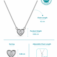 Pearl Heart Pendant Set in 92.5 Silver