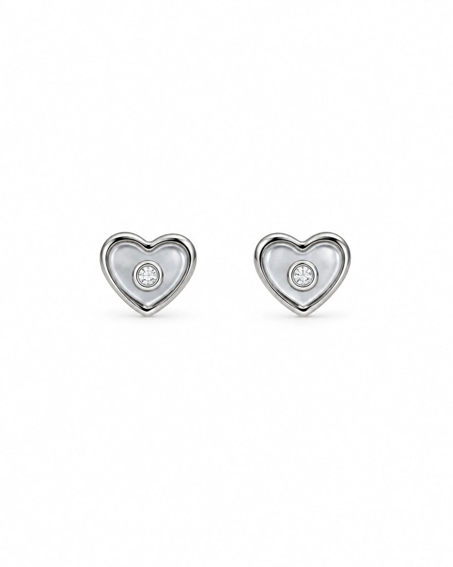 Pearl Heart Pendant Set in 92.5 Silver