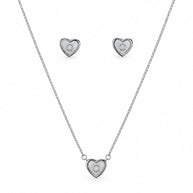 Pearl Heart Pendant Set in 92.5 Silver