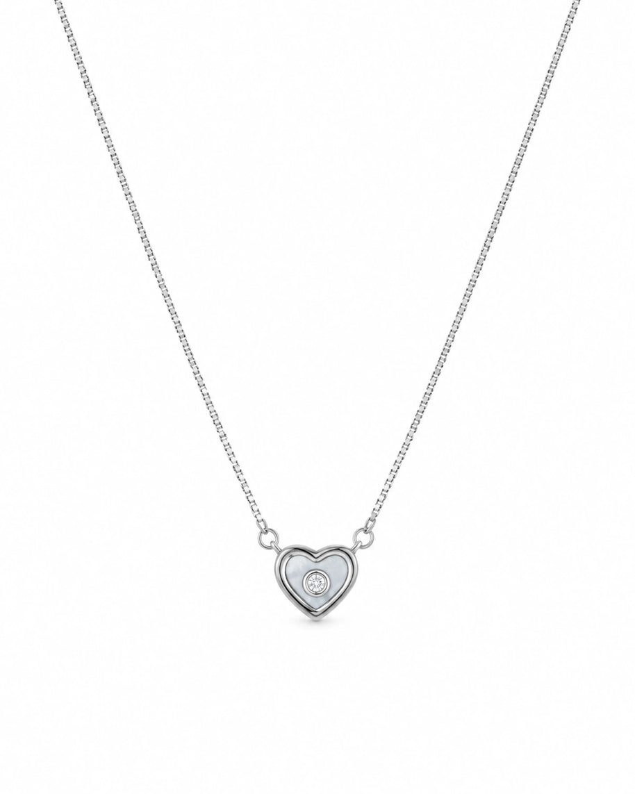 Pearl Heart Pendant Set in 92.5 Silver