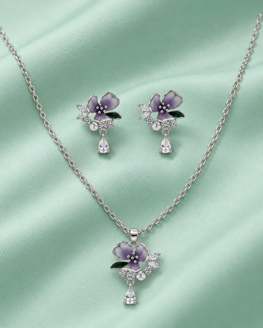 Enchanted Bloom Pendant Set in 92.5 Silver