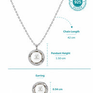 Pearl Radiance Pendant Set in 92.5 Silver
