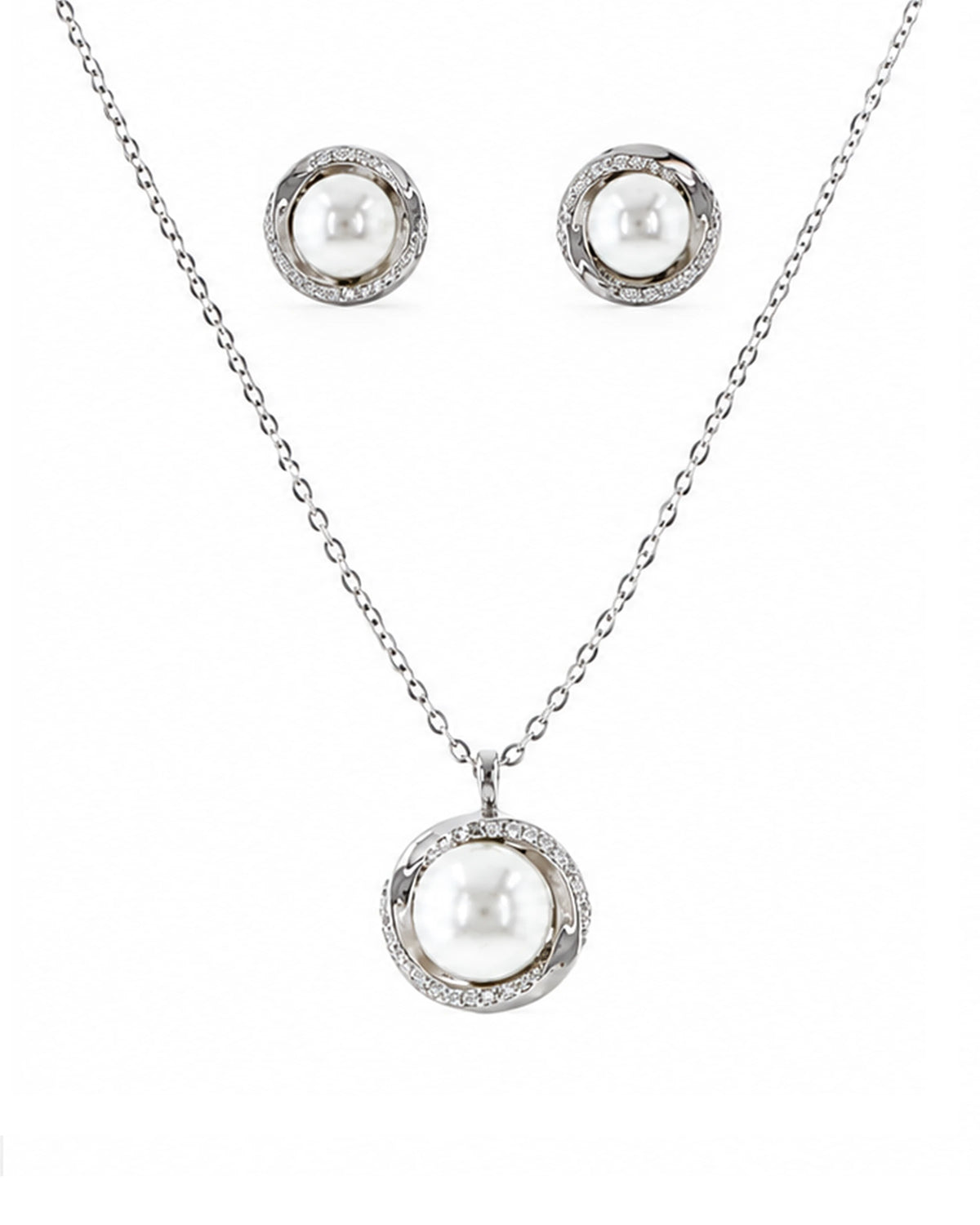 Pearl Radiance Pendant Set in 92.5 Silver