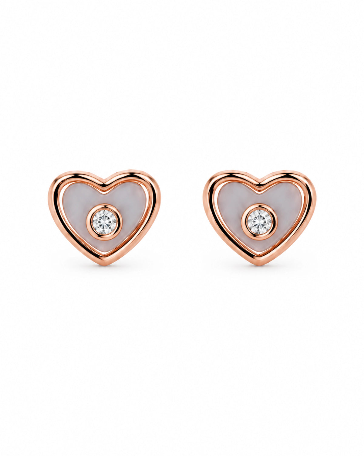 Rose Gold Heart Pendant Set in 92.5 Silver
