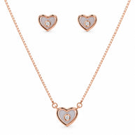 Rose Gold Heart Pendant Set in 92.5 Silver