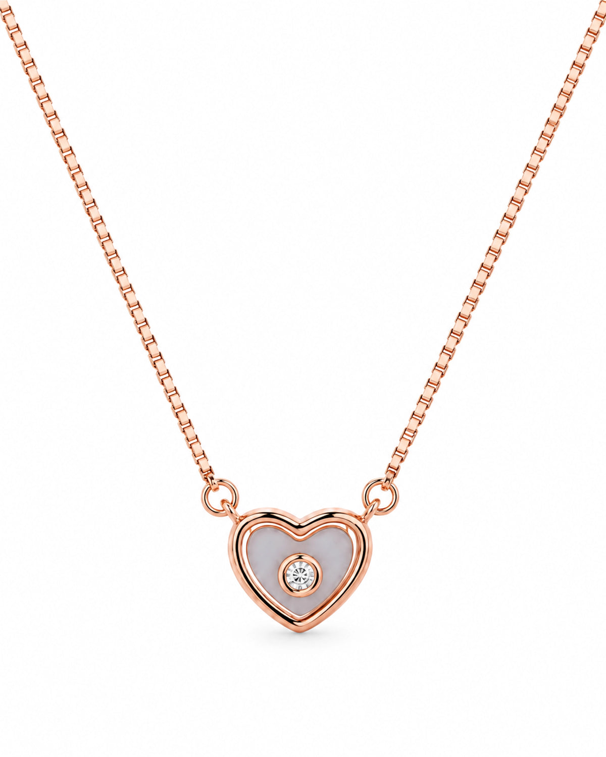 Rose Gold Heart Pendant Set in 92.5 Silver