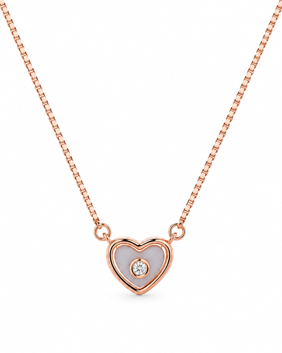Rose Gold Heart Pendant Set in 92.5 Silver