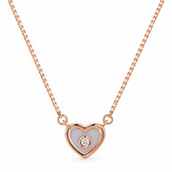 Rose Gold Heart Pendant Set in 92.5 Silver