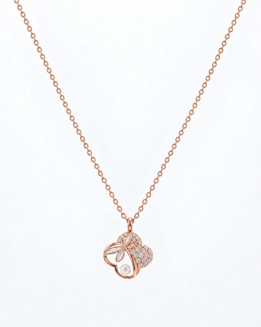 Butterfly Bloom Pendant Set in 92.5 Silver