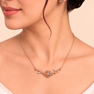 Rose Gold Floral Glow Pendant Set in 92.5 Silver