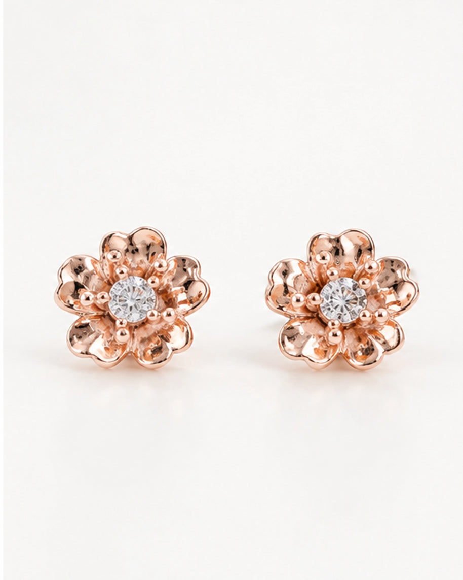Rose Gold Floral Glow Pendant Set in 92.5 Silver