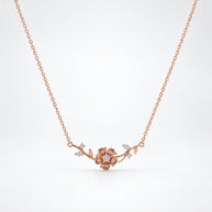 Rose Gold Floral Glow Pendant Set in 92.5 Silver