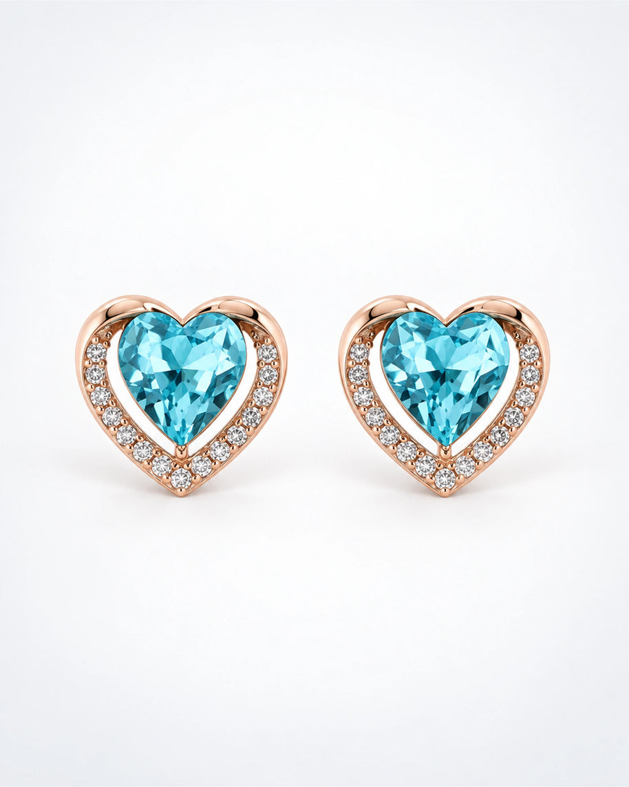 Blue Heart Radiance Pendant Set in 92.5 Silver