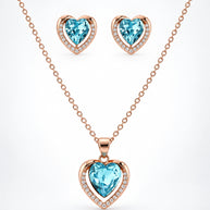 Blue Heart Radiance Pendant Set in 92.5 Silver