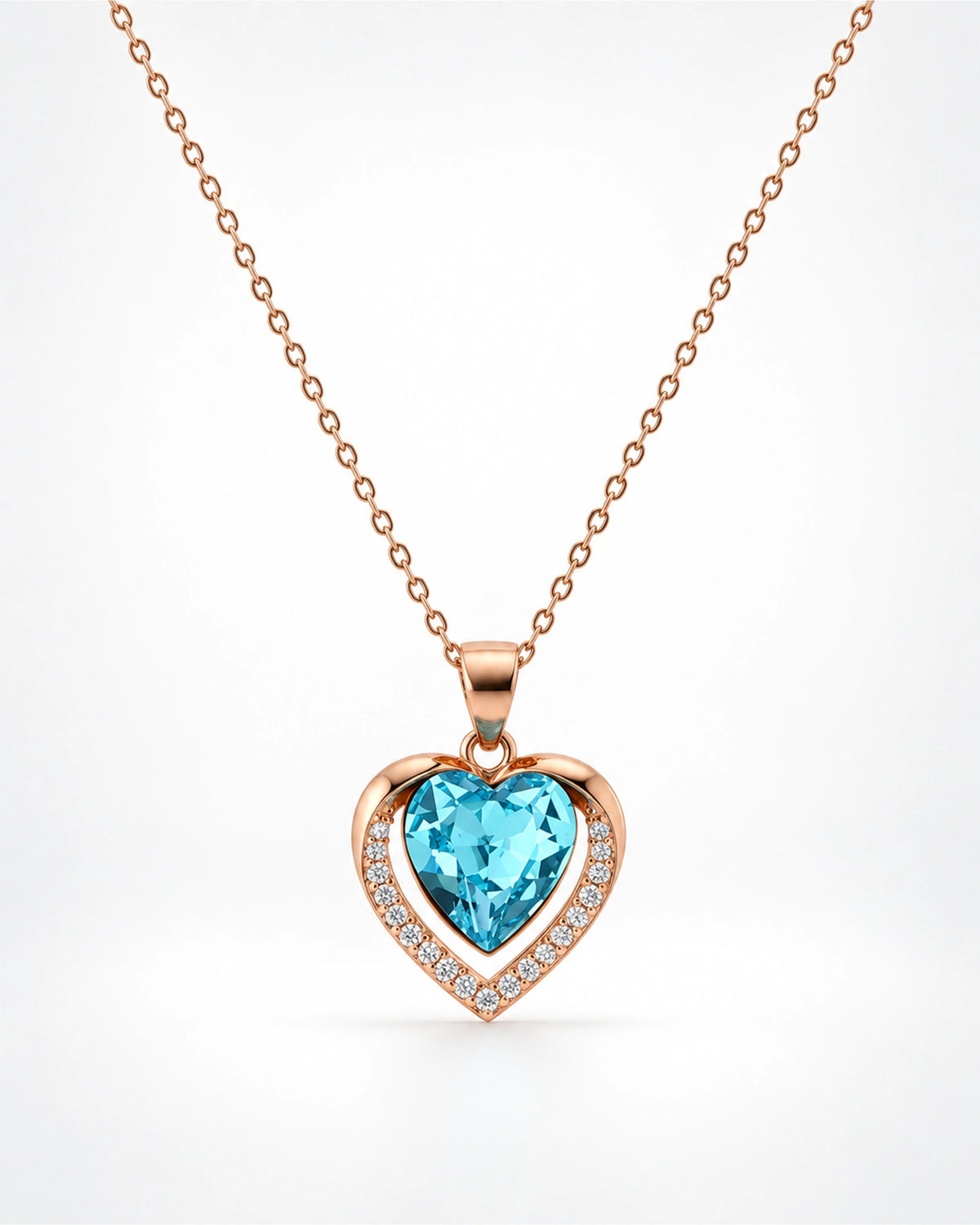 Blue Heart Radiance Pendant Set in 92.5 Silver