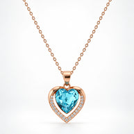 Blue Heart Radiance Pendant Set in 92.5 Silver