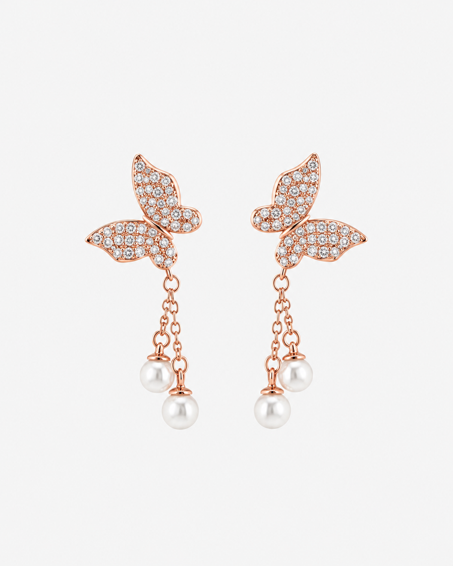 Pearl Wing Pendant Set in 92.5 Silver