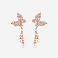 Pearl Wing Pendant Set in 92.5 Silver