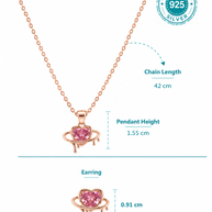 Pink Heartbeat Pendant Set in 92.5 Silver