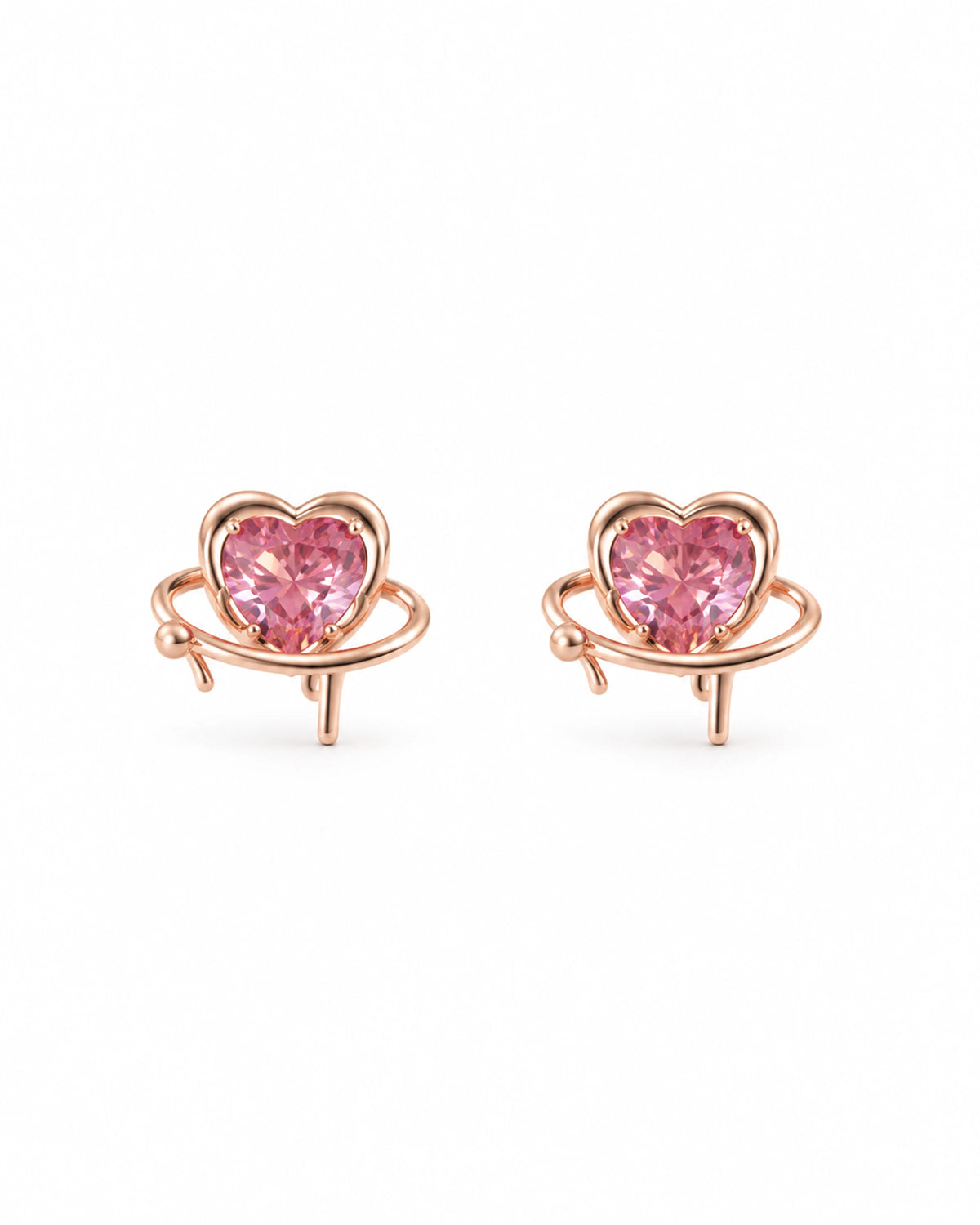 Pink Heartbeat Pendant Set in 92.5 Silver