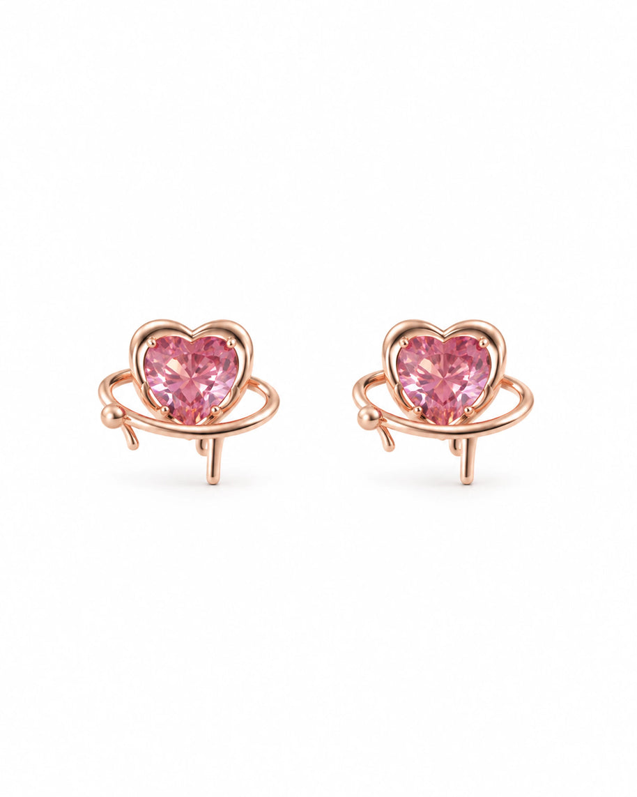 Pink Heartbeat Pendant Set in 92.5 Silver