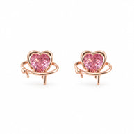Pink Heartbeat Pendant Set in 92.5 Silver