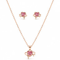 Pink Heartbeat Pendant Set in 92.5 Silver