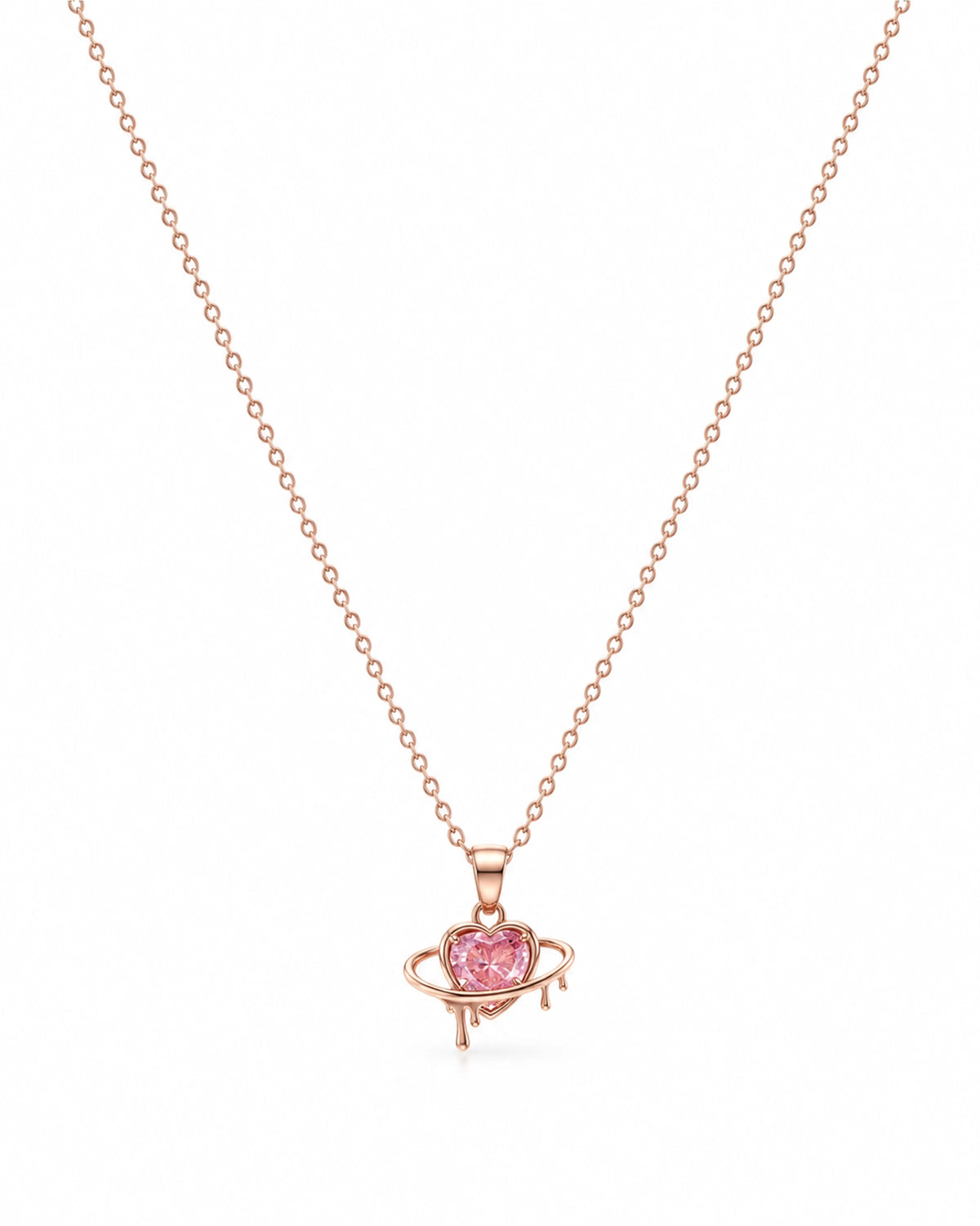 Pink Heartbeat Pendant Set in 92.5 Silver