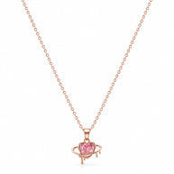 Pink Heartbeat Pendant Set in 92.5 Silver