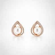 Pearly Teardrop Glow Pendant Set in 92.5 Silver