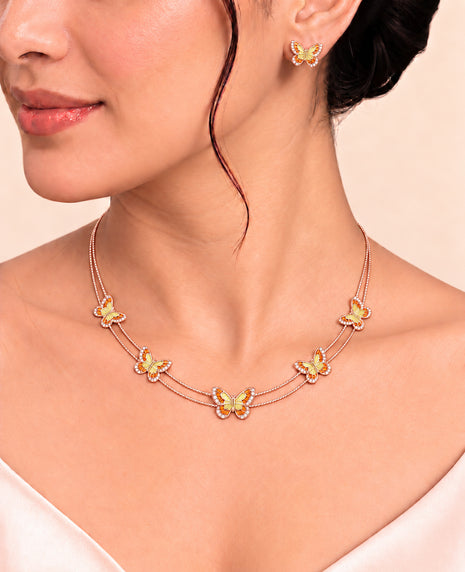 Sunset Butterfly Necklace in 92.5 Silver