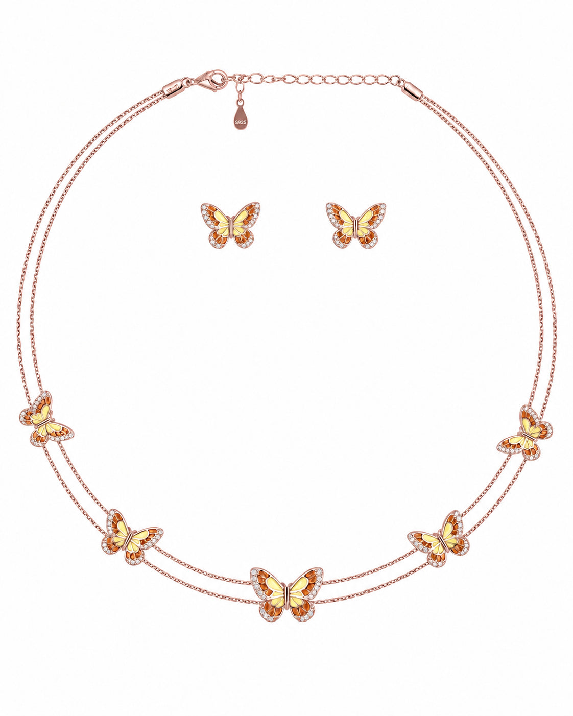 Sunset Butterfly Necklace in 92.5 Silver