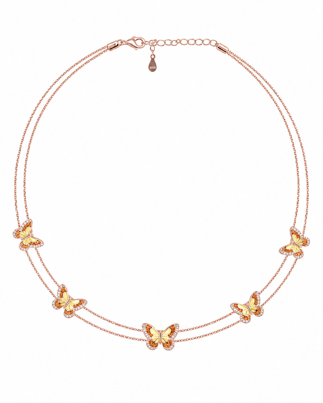 Sunset Butterfly Necklace in 92.5 Silver